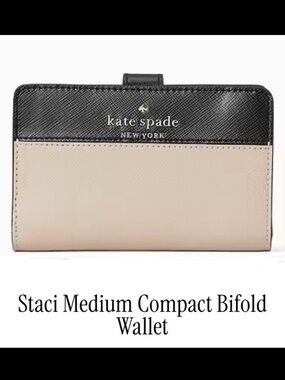 KATE SPADE New York Staci Color Block Medium Compact Bifold Wallet